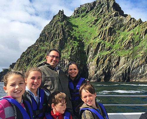 visitors leaving skellig michael landing tour