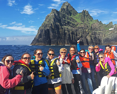 another group of tourists visiting skellig michael with skellig michael cruise