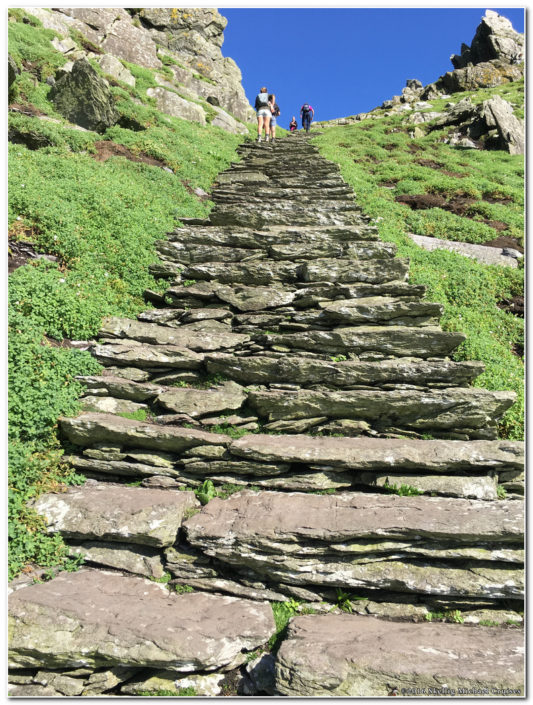 view of the 640 steps on skelligs