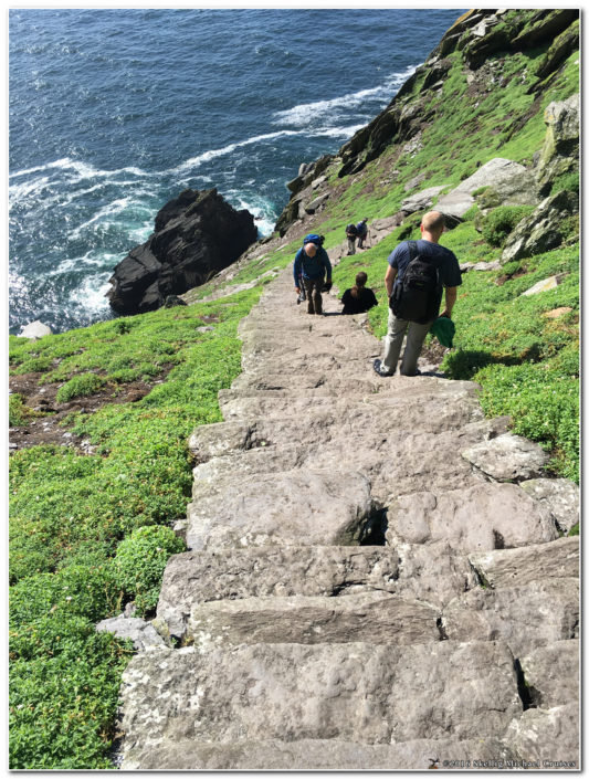 Climbing the stairs on skellig michael