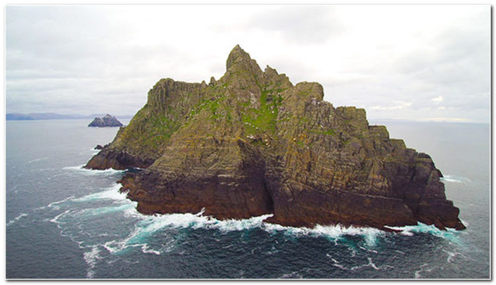 The Skelligs from a drone
